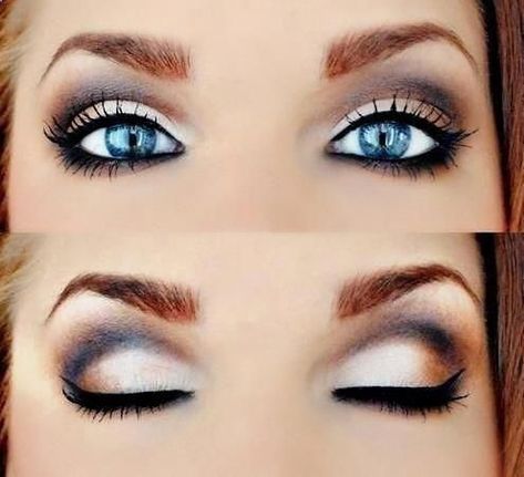 Blue Eyes Pop, Makeup Steps, Eyeshadow For Blue Eyes, Makeup For Blue Eyes, Makeup For Blondes, Smink Inspiration, Eye Makeup Steps, Makijaż Smokey Eye, Hooded Eyes