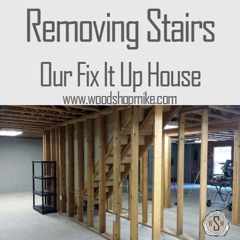 Removing stairs can be a little intimidating. Check out how I removed a staircase in our new home and set the stage for many renovations! Moving Stairs From Middle Of House, New House Construction, Basement Staircase, Home Addition Plans, Removing Carpet, Stairs Makeover, Old Home Remodel, House Staircase, Interior Staircase