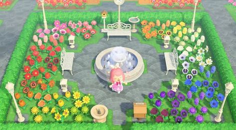 ACNH Designs & Layouts 🏝 on Instagram: “Relax and enjoy the colorful view at this park! Amazing job with the #crossingcreations by aestory.” Rainbow Park, Flower Garden Layouts, Animal Crossing 3ds, Ac New Leaf, Animals Crossing, Rainbow Garden, Animal Crossing Guide, Animal Crossing Wild World, Animal Crossing Villagers