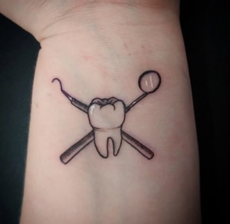 Teeth Tattoo Ideas, Medicine Tattoo Ideas, Tooth Tattoo Ideas, Dentist Tattoo, Dental Tattoo, Hand Tattoo Images, Magic Tattoo Ideas, Tooth Tattoo, Tattoos Aesthetic