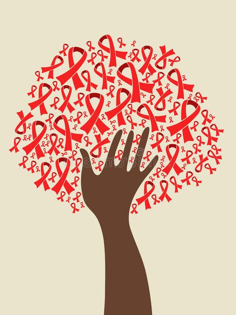 AIDS ribbon hand tree royalty free illustration Aids Ribbon, Living With Hiv, World Aids Day, Aids Hiv, Free Illustration, Human Hand, People Living, Organic Essential Oils, Free Illustrations