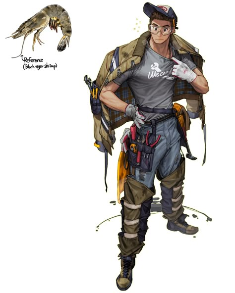 Rino Tuna, Rinotuna Art, Mechanics Aesthetic, Tiger Shrimp, Black Tigers, Bd Comics, As Humans, Character Design Male, Korean Artist