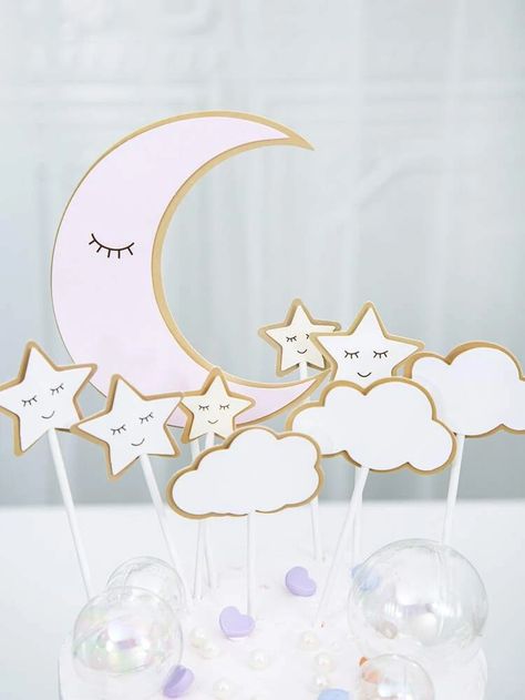 9pcs Star & Moon Pattern Cake Topper | SHEIN USA Moon Cake Topper, Pattern Cake, Patterned Cake, Design Cake, Moon Pattern, Pasta Francesa, Cake Decorating Supplies, Moon Cake, Star Moon