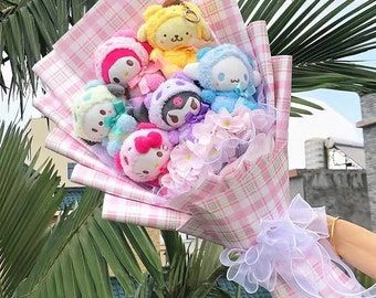 Kawaii Sanrio My Melody Plush Bouquet Flower Bouquet Gift Kuromi Bouquet Gift Kawaii Sanrio Bouquet Hello Kitty Bouquets Anniversary Gift Plush Bouquet, Holiday Gif, Hello Kitty Gifts, Sanrio Plush, Melody Hello Kitty, Sanrio Stuff, Kuromi Cinnamoroll, Cartoon Flowers, My Melody Kuromi