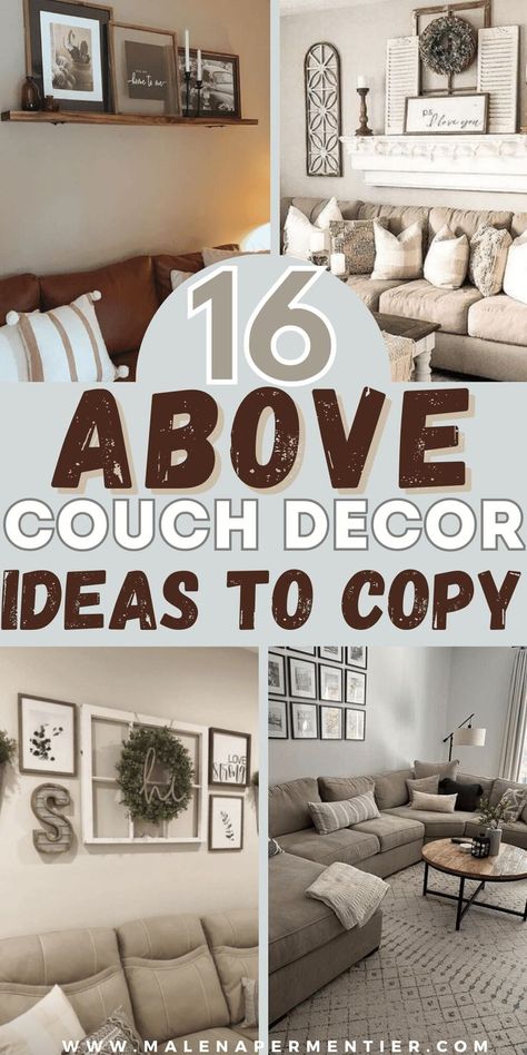 above the couch decorating ideas and wall decor in living room Couch Decorating Ideas, Above The Couch Decor, Couch Wall Decor Ideas, Couch Decor Ideas, Decor Behind Couch, Wall Behind Couch, Decor Above Couch, Above Couch Decor, Couch Wall Decor