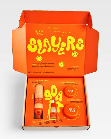 The Vit C Slayers Sunscreen Packaging, Skincare Sets, Pr Kit, Packaging Design Trends, Skincare Packaging, Cool Packaging, Branding Design Packaging, Vit C, Skincare Gift Set