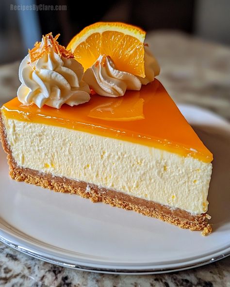 Zesty and Whimsical Orange Cheesecake Recipe - Recipes By Clare Orange Cheesecake Recipes, Strawberry Crunch Cheesecake, Crunch Cheesecake, Orange Cheesecake, Chocolate Cherry Cookies, Orange Dessert, Strawberry Crunch, Swirl Cheesecake, Orange Food Coloring