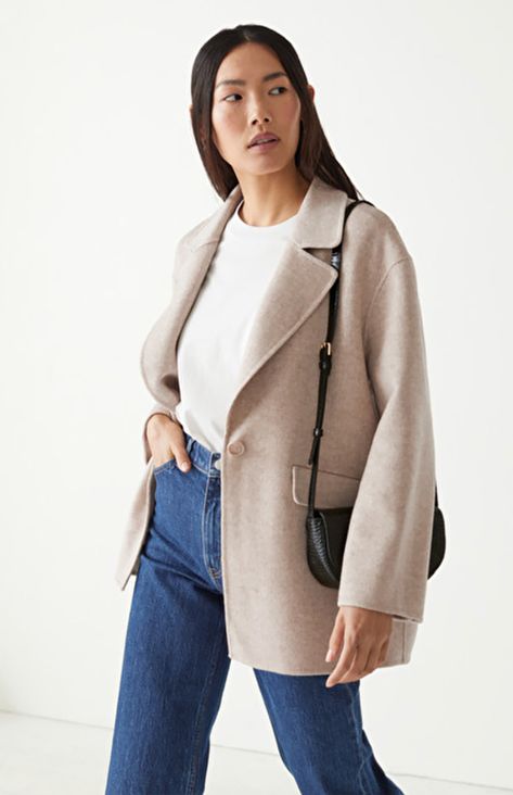 fresh start - LE CATCH Wrap Coat Outfit, Japan Trip Outfit, Beige Wool Coat, Wool Wrap Coat, Casual Denim Jacket, Trip Outfit, K Style, Dramatic Classic, 2022 Style