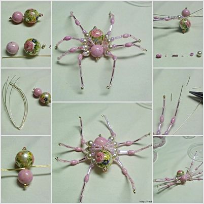 If you love or like spiders here's your chance to make your own bead spider. Step by step instructions. Bead Spider, Bead Bugs, Christmas Spiders, Beaded Insects, Carillons Diy, Beaded Bugs, Spider Decorations, Spider Crafts, Christmas Spider