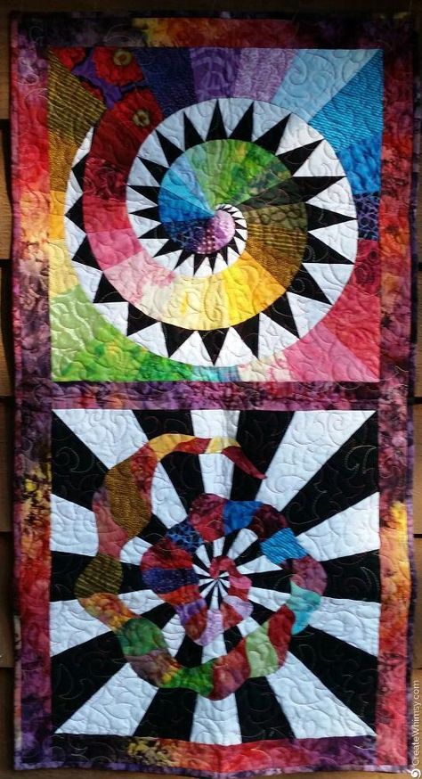 Pythagorean Spiral, Vortex Quilt Pattern, Spiral Lone Star Quilt Pattern, Spiral Quilt, Mobius Radial Quilt, Spiral Lone Star Quilt, Astrodelic Quilt Pattern, Illusion Quilts, Button Tree