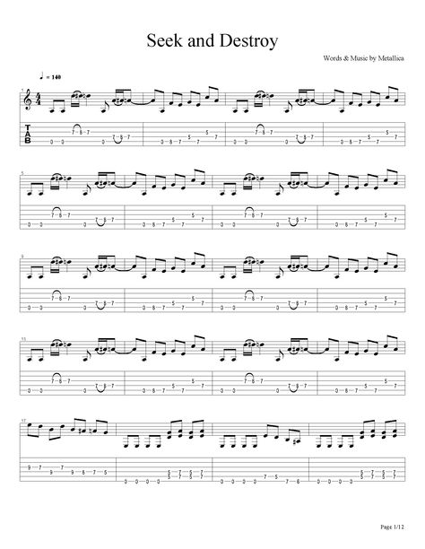 Seek And Destroy Metallica - Page 1 www.tonepack.com Metallica Tabs Guitar, Guys Playing Guitar, Metallica Seek And Destroy, Bass Tablature, Accordion Sheet Music, Metallica Song, Metallica Music, Seek And Destroy, Guitar Tabs Songs