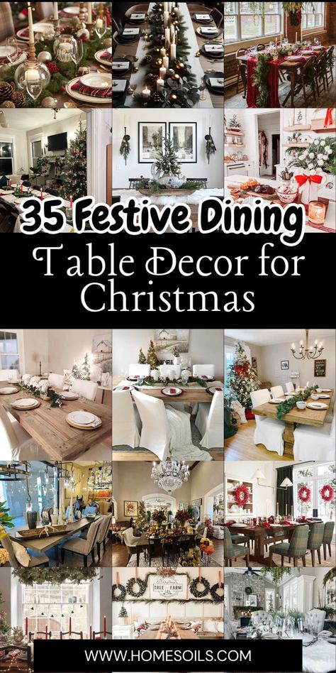 Elevate your holiday gatherings with 35 festive dining table decor ideas for Christmas! Visit our site for creative tips to make your table shine with holiday cheer and elegance! Sparkling Centerpieces, Christmas Dining Table Decor Ideas, Christmas Dining Table Centerpiece, Dining Table Decor Ideas, Festive Dining Table, The Nightmare Before Christmas Decorations, Christmas Dining Table Decor, Elegant Place, Christmas Dining Table