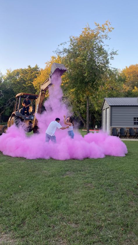 Heavy Equipment Gender Reveal, Semi Truck Gender Reveal, Hiking Gender Reveal Ideas, Excavator Gender Reveal, Jeep Gender Reveal Ideas, Tractor Gender Reveal Ideas, Construction Gender Reveal, Country Gender Reveal Ideas For Party, Tractor Gender Reveal