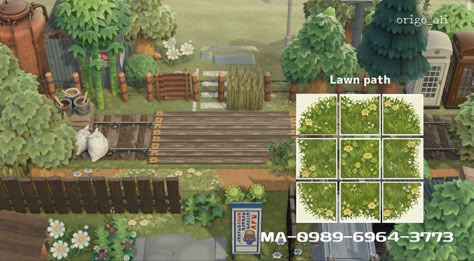 Acnh Spring, Lawn Path, Animal Crossing Paths, Acnh Path, Acnh Paths, Ac Codes, Acnh Custom Designs, Lawn Design, Acnh Design Codes