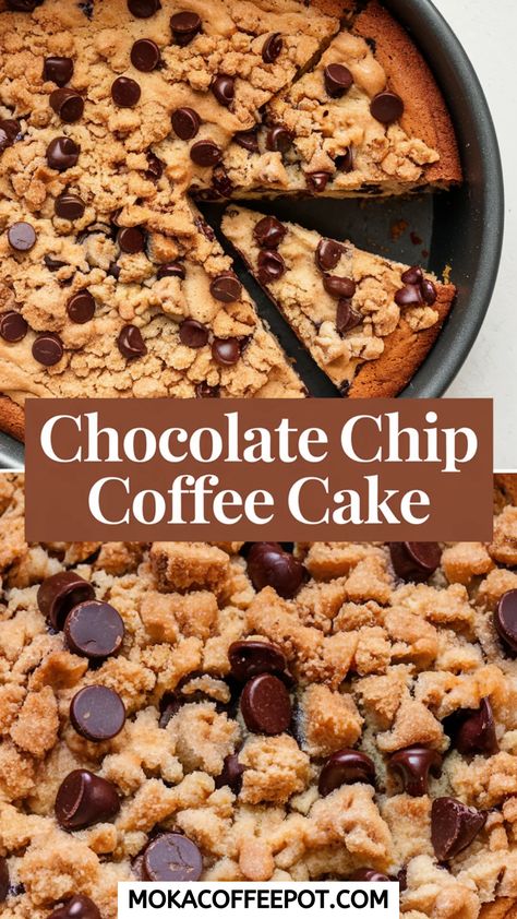 Chocolate Chip Coffee Cake Coffee Bread Recipe, Chocolate Chip Coffee Cake, Chocolate Cake With Coffee, Frozen Yogurt Recipes, Espresso Recipes, Coffee Bread, Cold Coffee Recipes, Ice Cream Cake Recipe, Mocha Chocolate