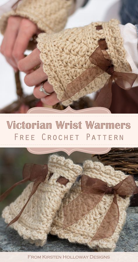 Victorian Wrist Warmers, Victorian Wrist Cuffs Crochet, Crochet Lace Hand Warmers, Academia Crochet Pattern, Crochet Victorian Gloves, Crochet Patterns Arm Warmers, Crochet Gauntlets Pattern Free, Crochet Patterns Hand Warmers, Crochet Frilly Socks