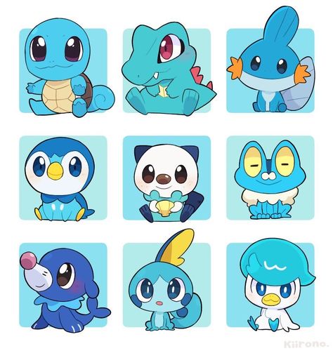 Water Type Pokemon, Baby Pokemon, Pokemon Halloween, Pokemon Starters, Pokemon Stickers, Cute Pokemon Pictures, Shiny Pokemon, Pokemon Party, Type Pokemon