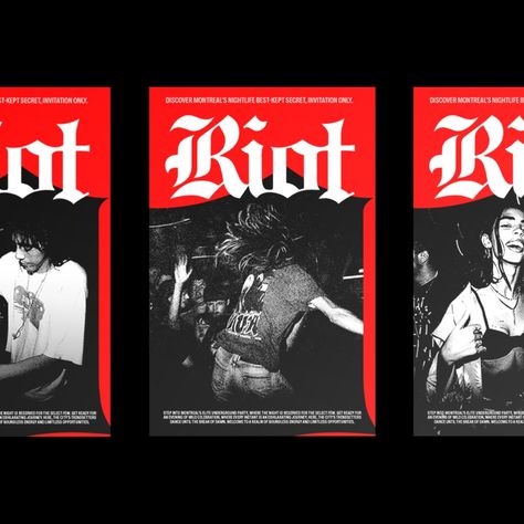 Introducing Riot Nightclub—a fictitious, exclusive Montreal-based club with a gritty punk vibe and limited spots. Dive into the rebellious branding and dynamic motion design that bring this exclusive venue to life! Explore more on my new website in my bio! #GraphicDesign #MotionDesign #BrandIdentity #MontrealNightlife Rebellious Branding, Montreal Nightlife, New Website, Android Wallpaper, Motion Design, Personal Branding, Night Club, Cover Art, Music Festival