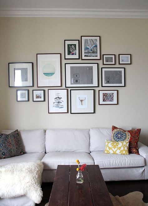 Gallery Wall Frame Wall Collage, Gallery Wall Layout, Above Couch, Ikea Ribba Frames, Gallery Wall Inspiration, Framed Pictures, Dekorasi Kamar Tidur, Wall Frames, Wall Ideas