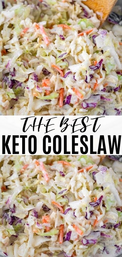 Keto Coleslaw Recipe, Keto Coleslaw, Keto Side Dish, Carb Sides, Low Carb Side, Keto Salads, Low Carb Low Fat Recipes, Egg Diet Plan, Keto Salad