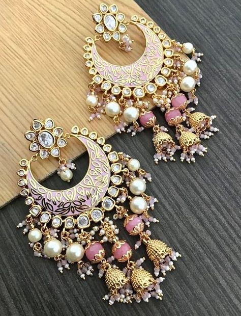 Fashion Jewelry Earrings Unique, Jwellary Unique, Chandbali Earrings Kundan, शादी की तस्वीरें, Latest Indian Jewellery, Unique Wedding Jewelry, Wedding Jewelry Sets Bridal Jewellery, Bridal Jewellery Earrings, Indian Wedding Jewelry Sets