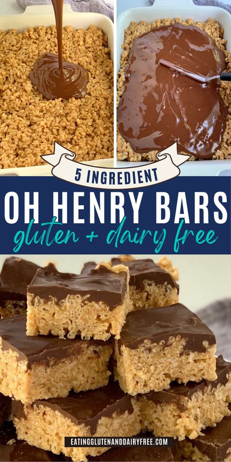 Some gluten free and dairy free Oh Henry Bars on a plate. Non Dairy Gluten Free Desserts, Gluten And Dairy Free Bars, Easy No Dairy Dessert, Easy Desserts Gf, Desserts That Are Gluten Free, Gluten Friendly Desserts, Appetizer Recipes Dairy Free Gluten Free, Gluten Free Dairy Free Soy Free Desserts, Dairy Soy Free Dessert