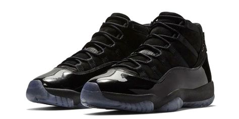 The Air Jordan 11 “Cap and Gown” Is an All-Black Masterpiece: Celebrate your graduation in style. Jordan 11 Cap And Gown, Cherry 11s, Nike React Element 87, Jordan Xi, Air Jordan Xi, Jordan 11s, Nike M2k, Basketball Shoes For Men, Look Adidas