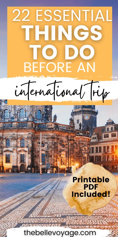 Traveling Abroad Checklist, Travel Bucket List Ideas, International Travel Checklist, International Travel Essentials, International Trip, Travel Prep, Bucket List Ideas, Foreign Travel, Packing Checklist