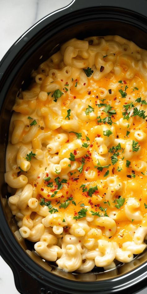 Slow Cooker Mac and Cheese – Chasety Slowcooker Mac And Cheese Recipe, Slowcooker Macaroni And Cheese, Macaroni Thanksgiving Recipes, Tailgate Mac And Cheese, Friends Giving Side Dishes, Panera Mac And Cheese Recipe Crockpot, Halloween Crock Pot Ideas, Party Food Slow Cooker, Mac And Cheese In A Crock Pot