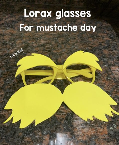 How To Make Lorax Mustache, Diy Lorax Mustache, Lorax Mustache And Eyebrows Template, Lorax Mustache Template, Lorax Mustache, Dr Susse, Mustache Template, World Book Day Outfits, Lorax Costume