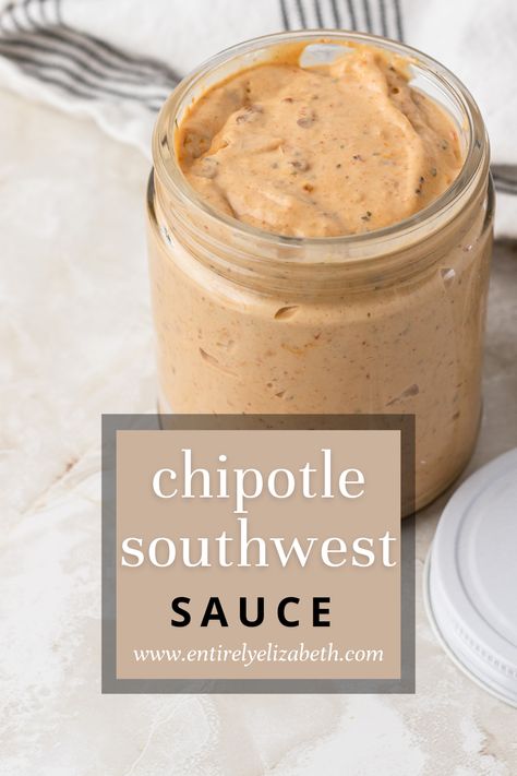 This Chipotle Southwest Sauce is ultra creamy with a kick of spice. It is easy to make and has simple, no fuss ingredients. Just throw it into a blender and your new favorite sauce is ready. Put it on tacos, burgers, or dip your fries in it. Southwest Burger Sauce, Chipotle Dipping Sauce Recipe, Easy Chipotle Sauce, Southwest Sauce Recipe, Santa Fe Sauce, Southwestern Sauce, Cajun Tartar Sauce Recipe, Chicken Burger Sauce, Herbal Lifestyle