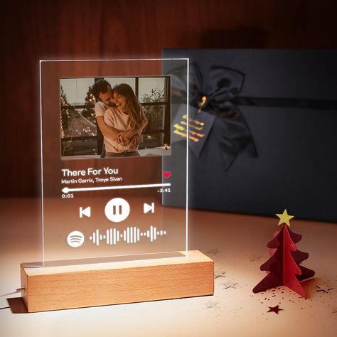 Custom Spotify Glass Plaque - Turn Unforgettable Memories into the Best Gifts Song Plaque, Clear Acrylic Sheet, Acrylic Plaques, Glass Gifts, Romantic Gift, Night Lamps, Led Night Light, Night Lights, Wedding Anniversary Gifts