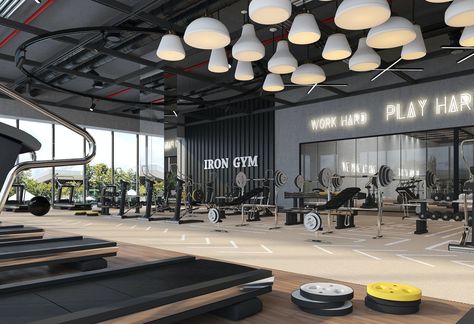 Boutique Gym Design, Gym Decor Ideas, Gym Decorating Ideas, Gym At Home Ideas, Mini Gym At Home, Fitness Design Gym, Mini Gym At Home Ideas, Gym Architecture, Commercial Gym Design