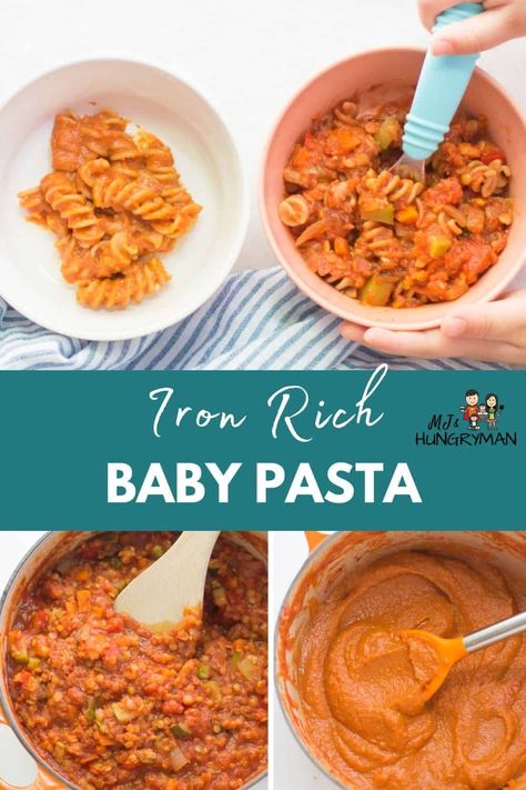 A baby pasta recipe that is loaded with iron and vegetables! You’ll also find answers to the most commonly asked questions regarding pasta for babies, such as when to introduce and which types are best. Boston Recipes, Baby Pasta Recipe, Pasta For Babies, Postpartum Recipes, Baby Pasta, Baby Led Weaning First Foods, Weaning Foods, Kid Foods, Baby Meals