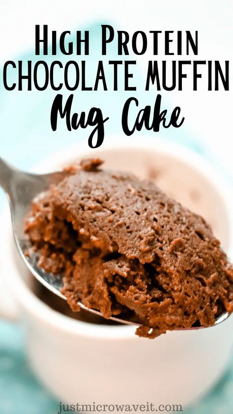 High Protein Chocolate Muffin Mug Cake | Just Microwave It Muffin Mug Cake, Microwave Recipes Breakfast, Microwave Muffin, Mug Treats, Mug Muffin, Chocolate Protein Muffins, High Protein Chocolate, Microwave Breakfast, Muffin In A Mug