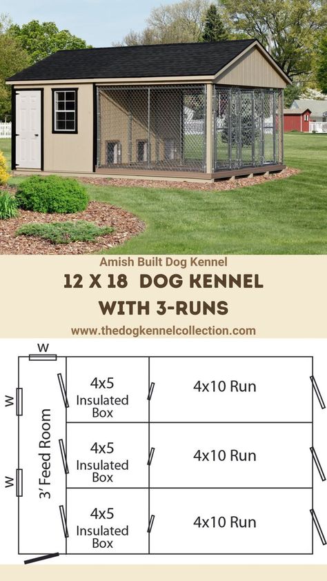 Air Conditioned Dog Kennel, Dog Run Ideas Backyard, Big Dog Kennels, Outdoor Dog Kennels, Dog Breeding Kennels, Dog Kennel And Run, Diy Dog Run, Outdoor Dog Runs, Backyard Dog Area