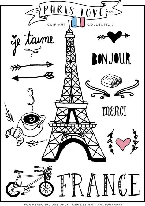 Paris Drawing, Art Parisien, Paris Illustration, Paris Birthday, Paris Party, Things To Draw, Drawing Clipart, France Drawing, Paris Art