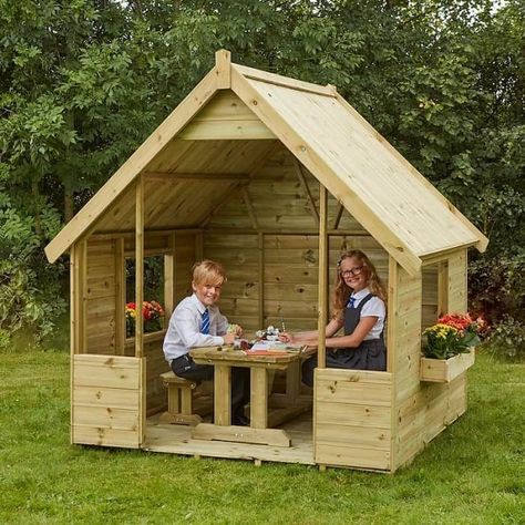 https://zacsgarden.com/ Gazebo Plans, Backyard Kids Play Area, Build A Playhouse, Pallet House, Wendy House, Outdoor Shelters, Backyard Playground, Kids Playhouse, Backyard For Kids