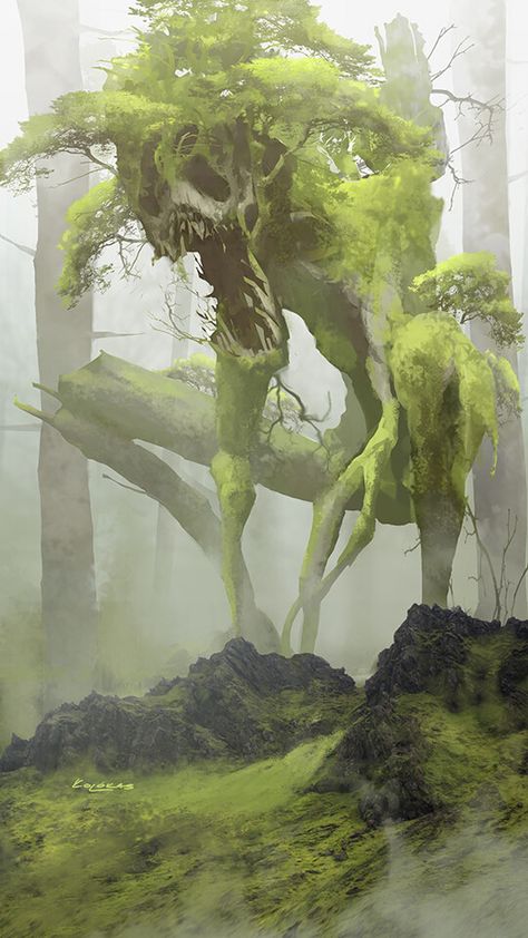 رعب نفسي, Foggy Forest, 다크 판타지, Monster Concept Art, Fantasy Creatures Art, Fantasy Monster, Mythical Creatures Art, Fantasy Art Landscapes, Creature Concept Art