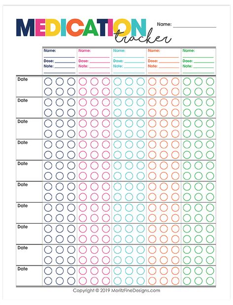 The Medication Tracker is a free printable that is perfect to keep track of both for regular medication usage or one time prescriptions. It can be used for all ages--babies, kids, adults and even the elderly. #medicationtracker #prescriptiontracker #medicationchartprintable #medicationlog #medicationorganization Medication Chart Printable, Medication Tracker Printable, Medical Printables, Bullet Journal Calendrier, Medical Binder Printables, Medication Log, Medical Binder, Medication List, Medication Organization