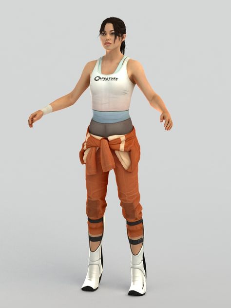 Chell (Portal and Portal 2) Chell Cosplay, Portal Cosplay, Chell Portal, Portal Valve, Portal Memes, Aperture Laboratories, Portal Art, Valve Games, Aperture Science