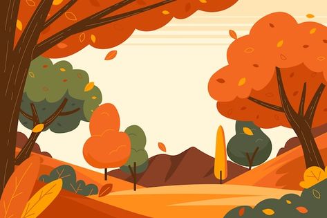 Free vector flat background for autumn c... | Free Vector #Freepik #freevector #autumn #fall-season #fall #autumn-season Autumn Vector, Autumn Celebration, Background Ppt, Zoom Background, Flat Background, Tree Templates, Fall Trees, Autumn Illustration, Forest Background