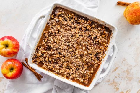 Healthy Apple Crisp - Eating Bird Food Healthy Apple Crisp, Gluten Free Apple Crisp, Oatmeal Toppings, Eating Bird Food, Healthy Apple, Apple Filling, Quick Oats, Apple Crumble, Crumble Topping