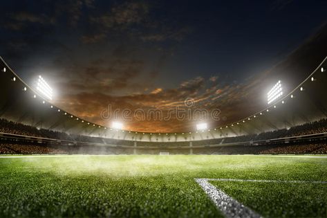 Empty night grand soccer arena in lights. Empty night grand soccer arena in the #Sponsored , #paid, #paid, #night, #lights, #arena, #Empty Badminton Background Landscape, Football Field Wallpaper, Football Stadium Wallpaper, Stadium Background, Soccer Pics, Stadium Wallpaper, Badminton Tournament, Football Background, Cricket Poster