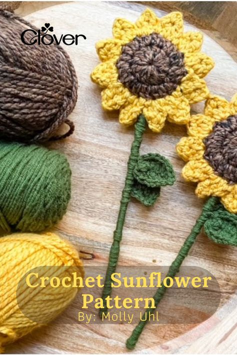 Summer’s winding out and what’s a better transition from summer to fall than a sunflower?!🌻Create your own crochet sunflower to brighten your home today 🏡☀️ #amourcrochet #diy #cloverusa #clovercrochet #cloveramourcrochet #crochetprojects #crochet Crochet Sunflowers, Crochet Plants, Sunflower Crochet, Crochet Bookmark, Fall Crochet Patterns, Yarn Flowers, Crochet Flowers Free Pattern, Fall Crochet, Crochet Bouquet