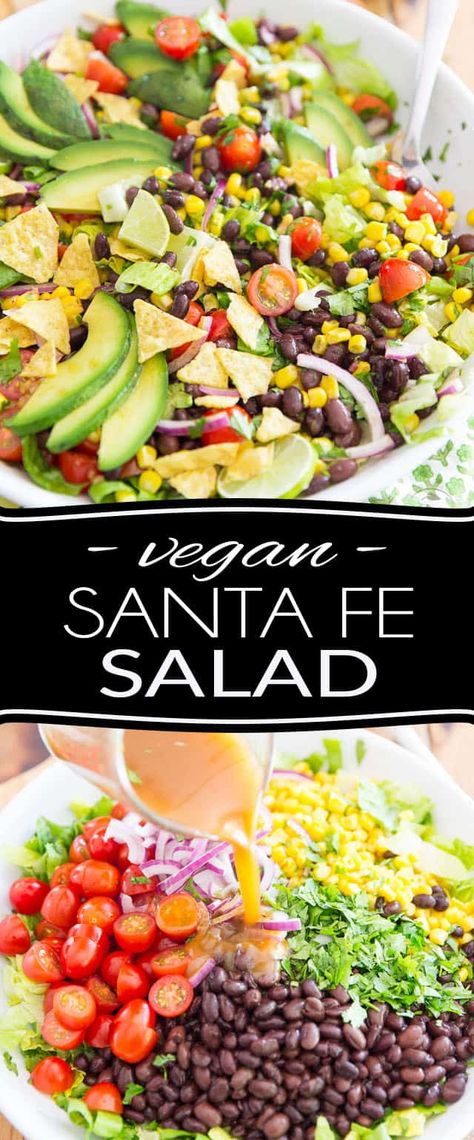 Santa Fe Salad, Chipotle Vinaigrette, Mexican Salad Recipes, Beans And Tomatoes, Chef Salad Recipes, Salad Jar Recipe, Layered Salad Recipes, Mexican Flavors, Cabbage Salad Recipes