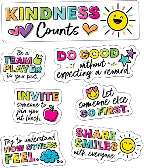 Do Good Deeds, Student Treats, Kindness Counts, Writing Bulletin Boards, Kindness Bulletin Board, Kids Bulletin Boards, Calendar Bulletin Boards, School Board Decoration, Rainbow Classroom