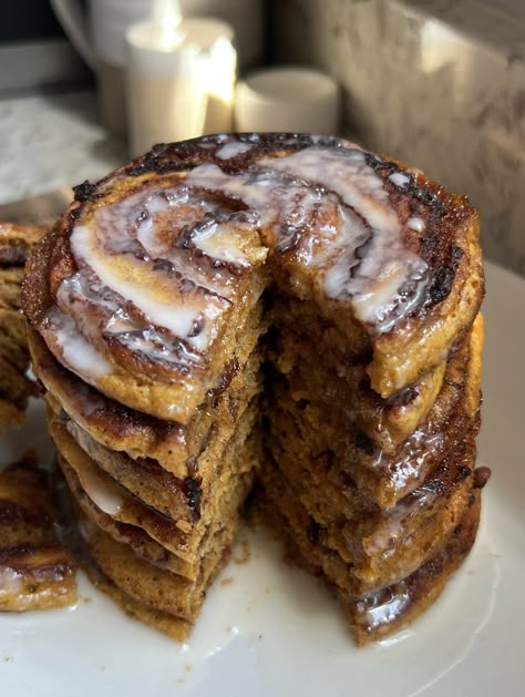 Pumpkin Cinnamon Roll Pancakes Pumpkin Cinnamon Swirl Pancakes, Spiced Pumpkin Cinnamon Roll Pancakes, Cinnamon Roll Pumpkin Pancakes, Pumpkin Swirl Pancakes, Cinnamon Roll Breakfast Ideas, Pumpkin Cinnamon Roll Pancakes, Pumpkin Cinnamon Pancakes, Fall Pancake Recipes, Pumpkin Pancakes With Mix Easy