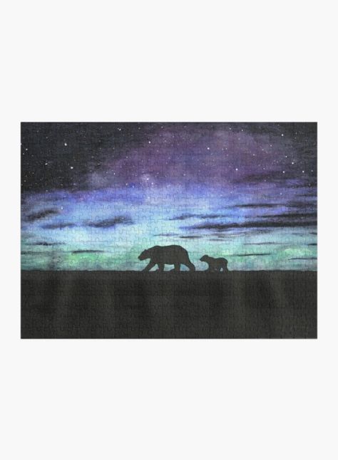 Puzzle Design, White Bear, Polar Bears, Mama Bear, North Pole, Aurora Borealis, Polar Bear, Jigsaw Puzzle, Jigsaw Puzzles