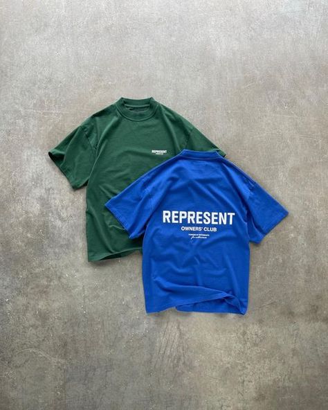 Represent Tee, Represent Clothing, Blue Tees, Represent Owners Club, Represent Shirt, Minimal Shirt Design, T-shirt Photography, Brand System, Sportswear Outfits